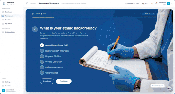 Diabetes Expert System Interactive Demonstration